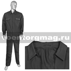 Костюм летний МО офисный черный (ткань Rip-Stop) ТУ 858-6291-2013 (М) подкладка сетка