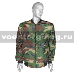 Куртка демисезонная Пилот, камуфлированная зеленая (флисовая подкладка)