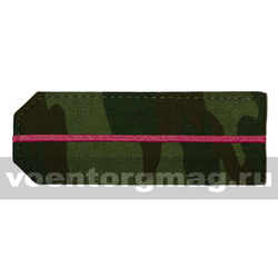 Погоны камуфлированные зеленые с 1 вышитым краповым просветом на камуфляж (из рубашечной ткани)