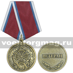 Медаль Участник боевых действий на Северном Кавказе (XX лет) Ветеран,  с бланком удостоверения