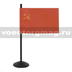 Флажок миниатюрный на подставке с липучкой (4,5х7 см) СССР