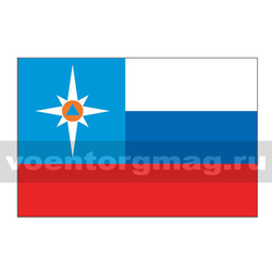 Флаг МЧС представительский (поле с флагом РФ) 90х180 см (однослойный)