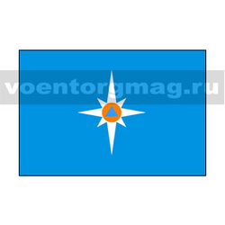 Флаг МЧС ведомственный (поле голубое) 30х45 см (однослойный)