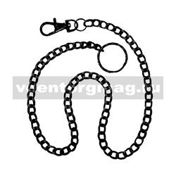 Цепочка с карабином и кольцом, 60 см (черная)
