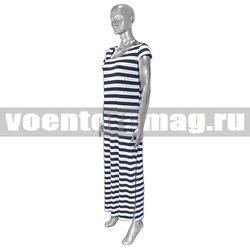 Платье женское белое в синюю полоску (длинное)
