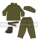 Костюм детский Солдатик (гимнастерка, брюки, пилотка, ремень, пинетки - имитация сапог), размер 85 см