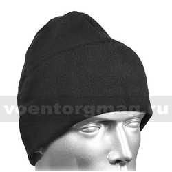 Шапка флисовая черная (180/250 г/м2), без отворота