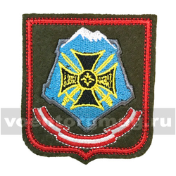 Нашивка Южный военный округ, оливковый фон, красный кант (вышитая)