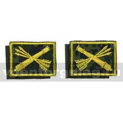 Нашивки Войска ПВО (желтая вышивка, фон - русская цифра) петличные эмблемы на липучке (вышитые), пара