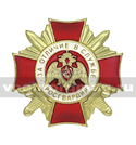 Значок Росгвардия - За отличие в службе, 1 степень (золотистый), тонкая латунь, на закрутке