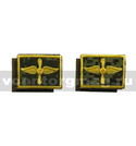 Нашивки ВВС нового образца (желтая вышивка, фон - русская цифра) петличные эмблемы на липучке (вышитые), пара