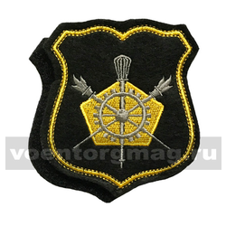 Нашивка на парад Военные представительства (щит) нового образца (черный фон) на липучке (вышитая)