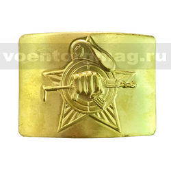 Бляха на солдатский ремень жестяная Кулак с автоматом на звезде