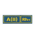 Нашивка на грудь Группа крови А (II) Rh+ (голубой фон, буквы желтые), пластизолевая
