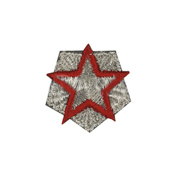 Звезда на рукав РЖД для высшей категории 27 мм, вышитая (нового образца)