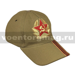 Бейсболка хаки с вышитой Кокардой Советской армии