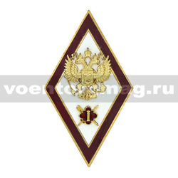 Значок Ромб Академия ФСИН, красный кант (горячая эмаль, 2 накладки)