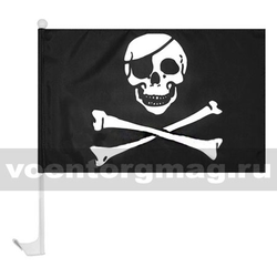 Флаг Веселый Роджер на автомобильном кронштейне