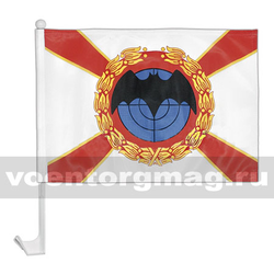 Флаг  Военная разведка РФ (белый фон) на автомобильном кронштейне