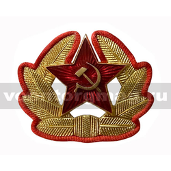 Кокарда СА рядового состава (в обрамлении из красного шнура) (металл)