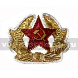 Кокарда СА рядового состава (в обрамлении из белого шнура) (металл)