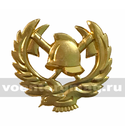 Эмблема петличная Казахстан: пожарные, золотая, металл (пара)