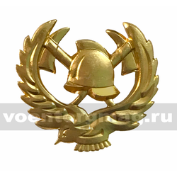 Эмблема петличная Казахстан: пожарные, золотая, металл (пара)