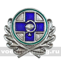 Эмблема петличная  ГВС серебряная с эмалью, металл (пара)