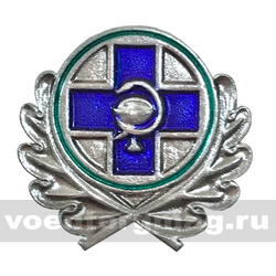 Эмблема петличная  ГВС серебряная с эмалью, металл (пара)