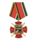 Медаль 90 лет Военной связи, 1919-2009 (красный крест с накладкой, смола)