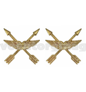 Эмблема петличная Органов военного управления беспилотной авиации, золотая, металл (пара)