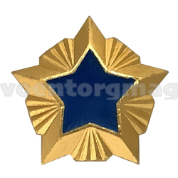 Звезда на погоны 20 мм Ространснадзор, золотая с синей эмалью (металл)