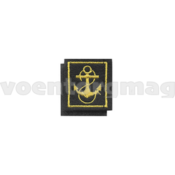 Нашивки Петличные эмблемы для офицерского состава ВМФ (черный фон, желтый кант , вышивка - желтый шелк (якорь) (пара, на липучках)