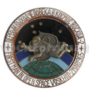 Значок круглый Первый выход человека в космос Восход-2 (горячая эмаль)