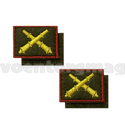Нашивки РВиА (оливковый фон, красный кант) петличные эмблемы на липучке (вышитые), пара