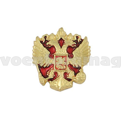 Значок Орел РФ (красный фон), малый (на пимсе)