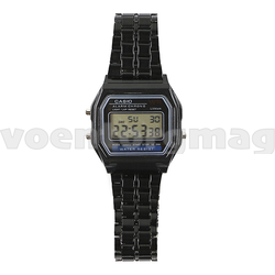 Часы наручные электронные Casio (водонепроницаемые) металл черного цвета