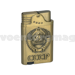 Зажигалка газовая бронзовая (двойное пламя) СССР (герб)