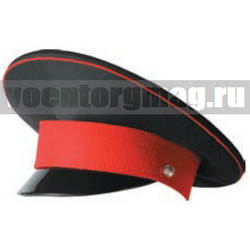 Фуражка простая КК (кадетского корпуса) черная с красным околышем и красным кантом