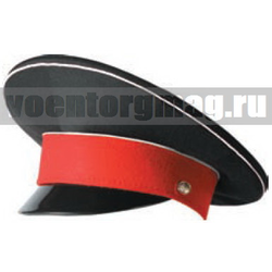 Фуражка простая СВУ (черная с красным околышем и белым кантом)