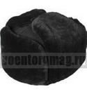 Шапка зимняя офицерского состава черная, натуральный мех (овчина), суконный верх