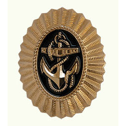 Кокарда ВМФ РФ, рядовой состав, золотая (металл)