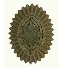 Кокарда МЧС офицерский состав, малая, защитная, рифленая (металл)
