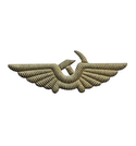 Эмблема на тулью Гражданская авиация, золотая (металл)