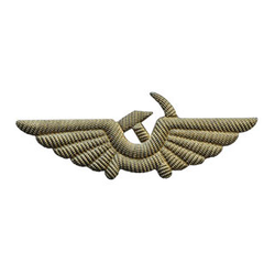 Эмблема на тулью Гражданская авиация, золотая (металл)