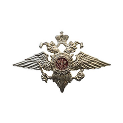 Эмблема на пилотку МВД, малая, золотая (металл)