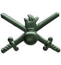 Эмблема петличная Сухопутные войска, нового образца, защитная, металл (пара)