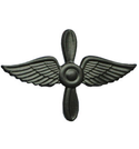 Эмблема петличная Авиация ВВС, защитная, металл (пара)
