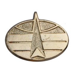 Эмблема петличная Космические войска, нового образца, золотая, металл (пара)