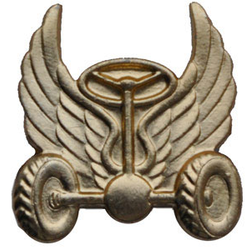 Эмблема петличная Автомобильные войска, нового образца, золотая, металл (пара)